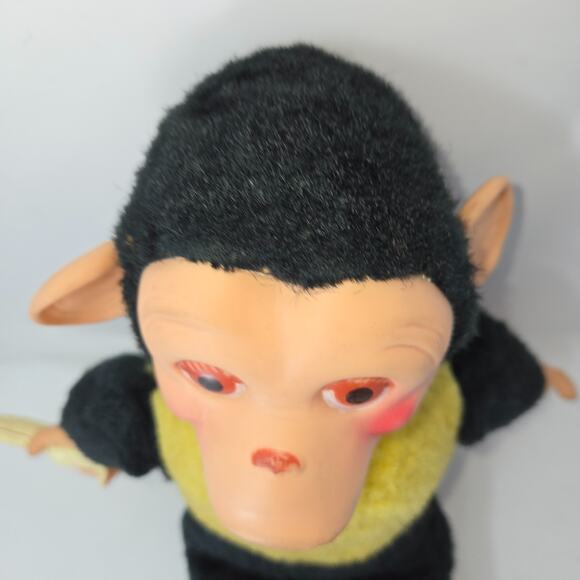 Vintage Zippy Monkey Mr Bim Zip Plush Banana Toy Rubber Face Doll 16" - Picture 9 of 16